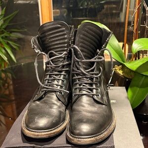rag & bone Black Leather Combat Boots